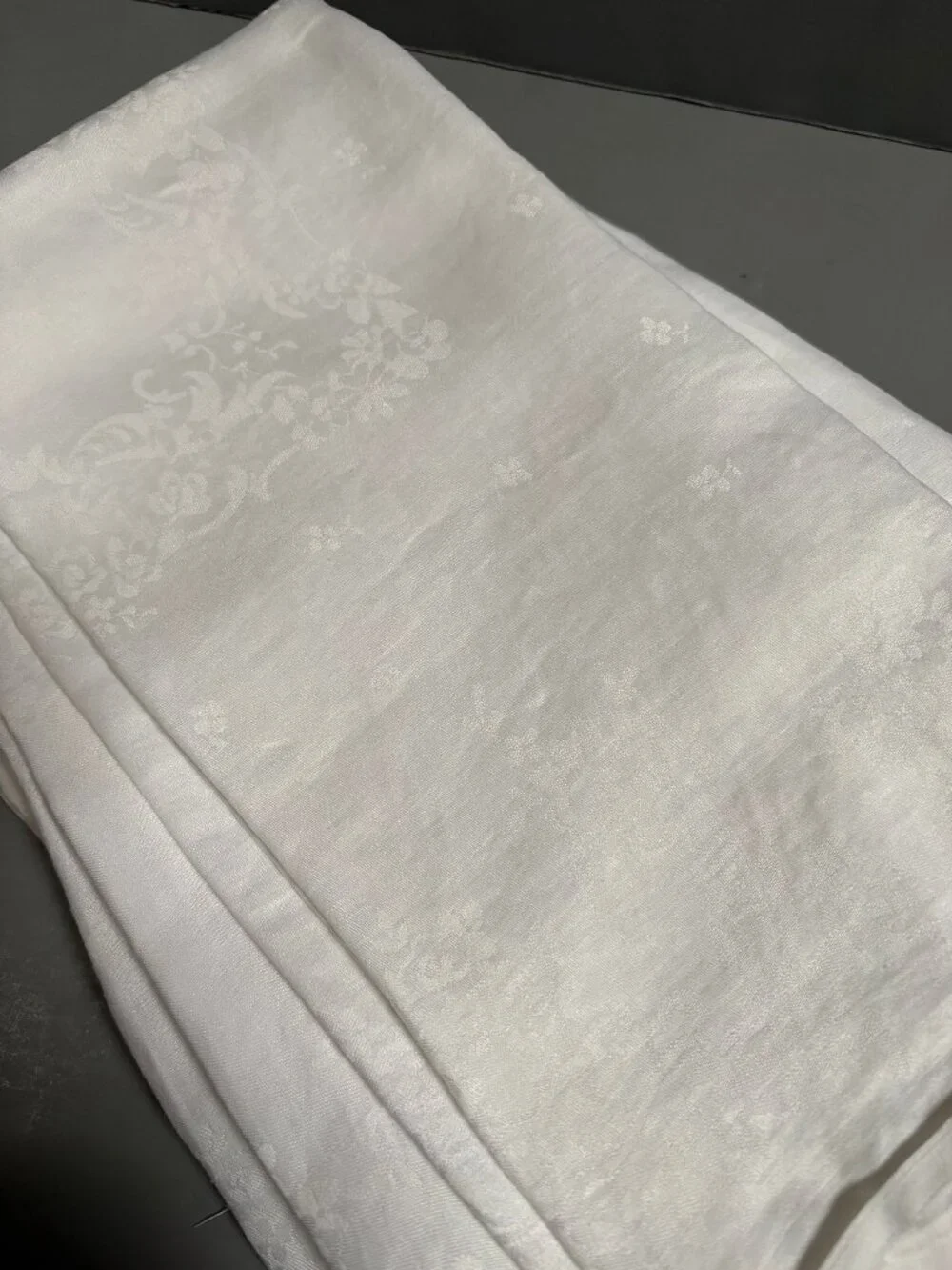 Antique Linen Damaslk Floral Pattern Napkins set of 10